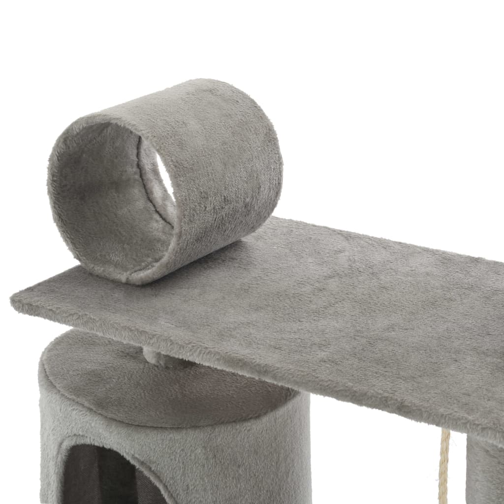 Albero per Gatti con Tiragraffi in Sisal 140 cm Grigio 170583