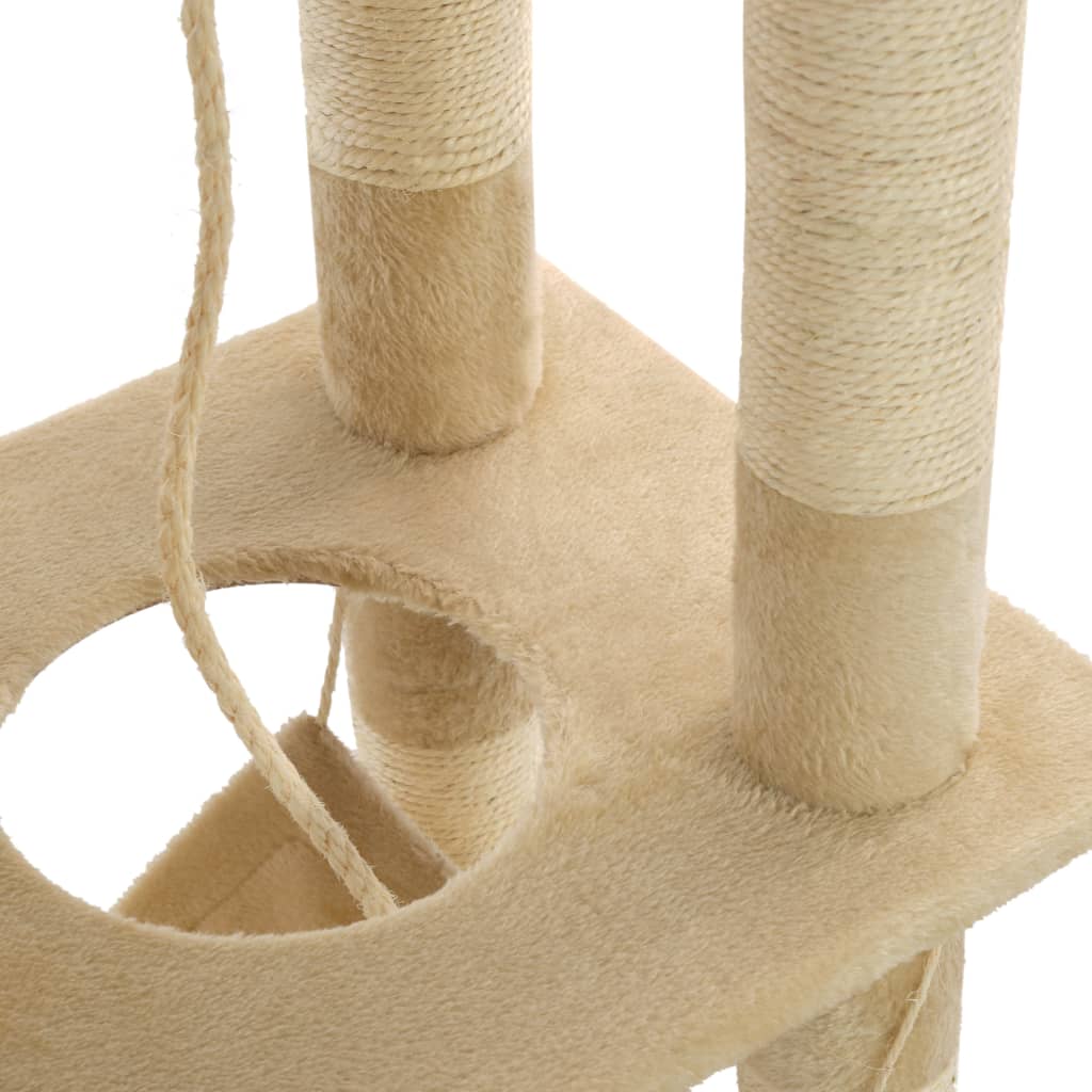 Albero per Gatti con Tiragraffi Sisal 140 cm Beige cod mxl 13828