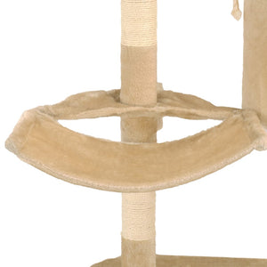 Albero per Gatti con Tiragraffi in Sisal da Parete 194 cm Beige 170588