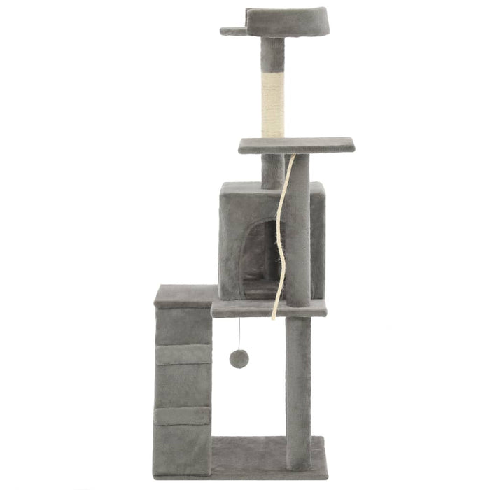 Albero per Gatti con Tiragraffi in Sisal 120 cm Grigio cod mxl 6572