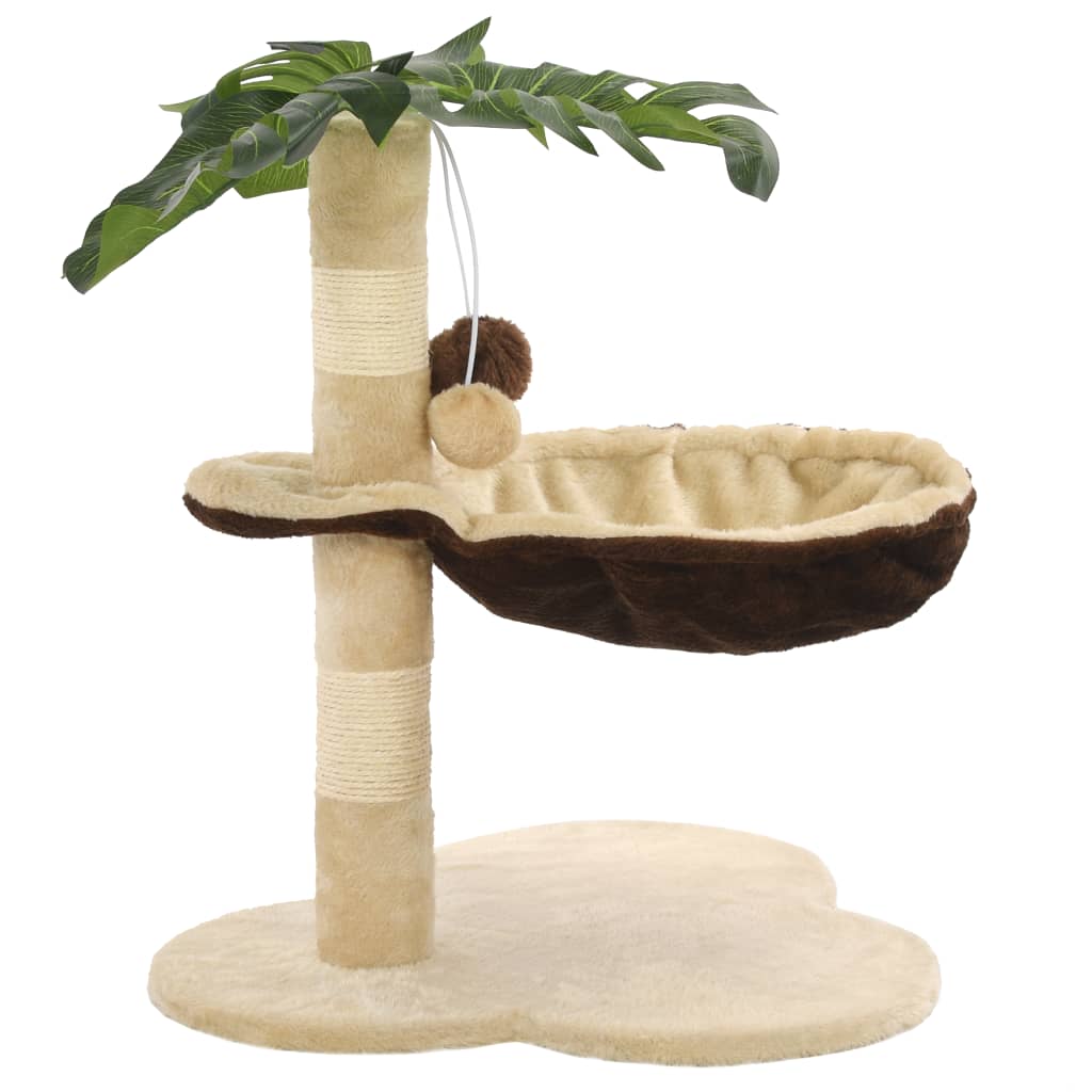 Albero per Gatti con Tiragraffi in Sisal 50cm Beige e Marrone