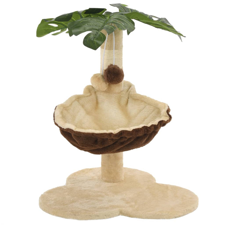 Albero per Gatti con Tiragraffi in Sisal 50cm Beige e Marrone