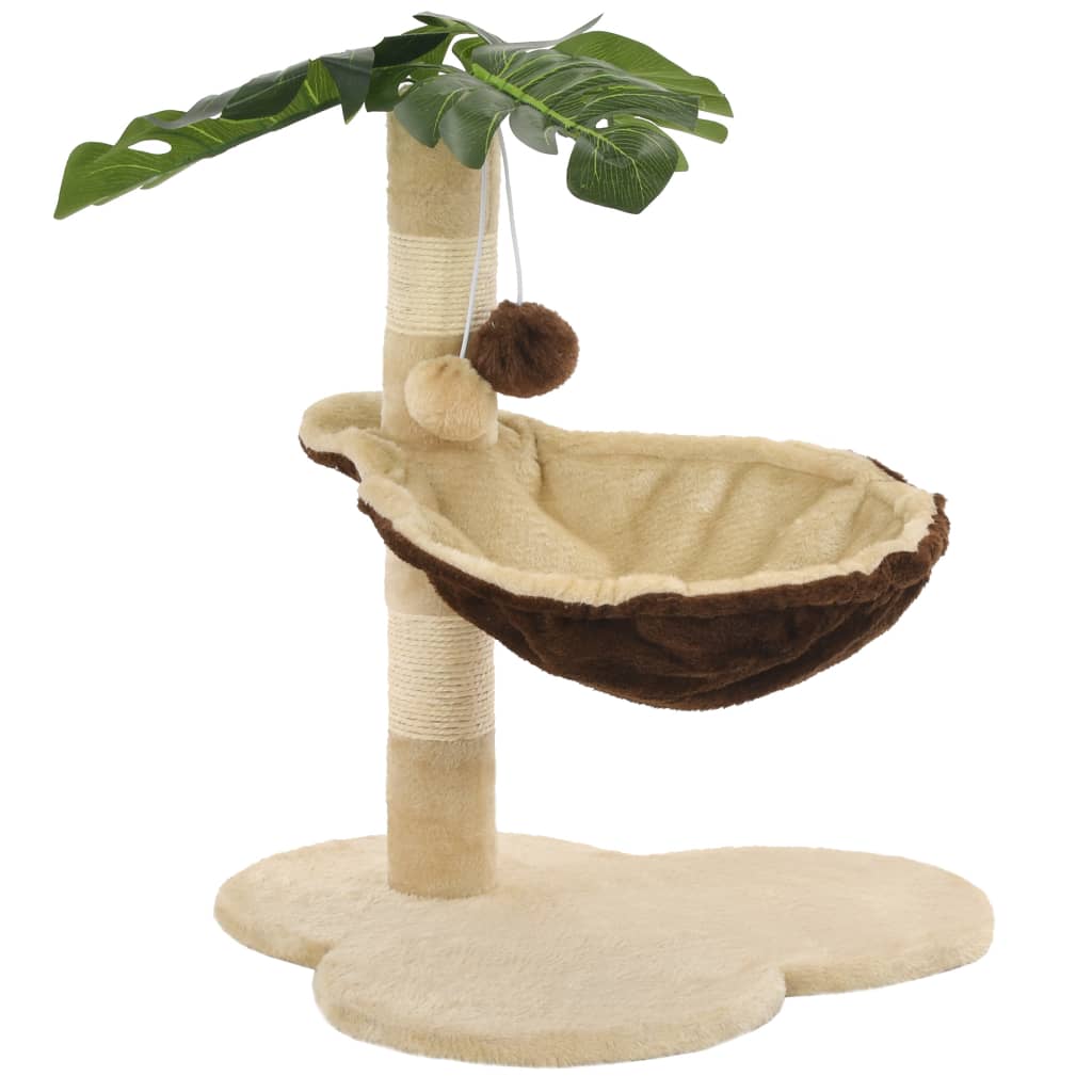 Albero per Gatti con Tiragraffi in Sisal 50cm Beige e Marrone