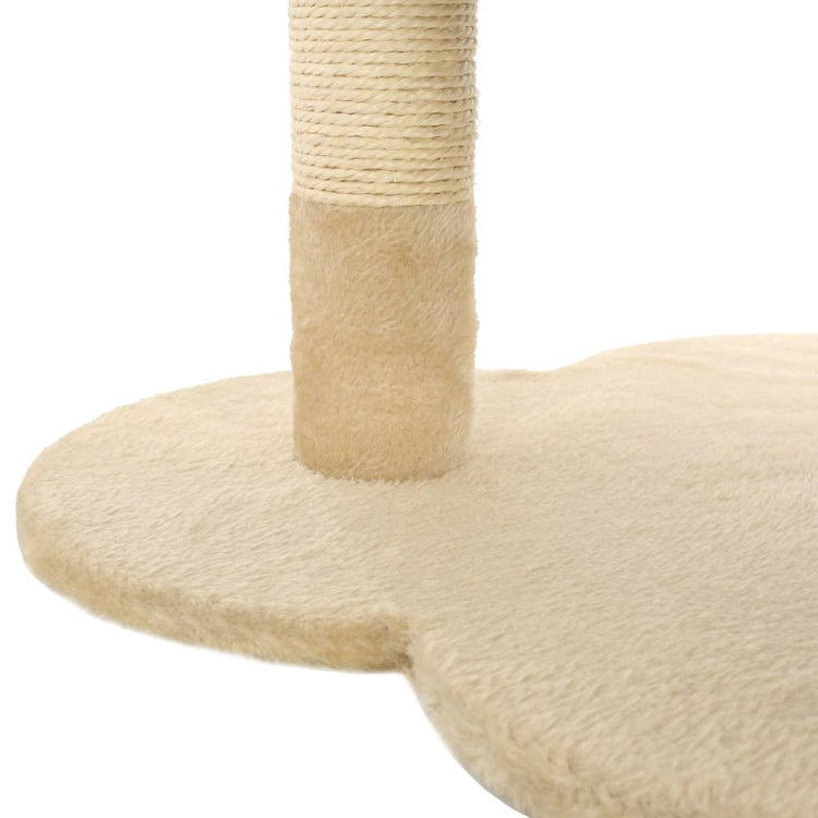 Albero per Gatti con Tiragraffi in Sisal 50cm Beige e Marrone