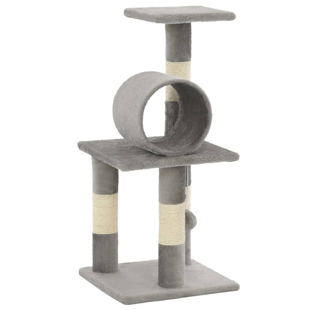 Albero per Gatti con Tiragraffi in Sisal 65 cm Grigio