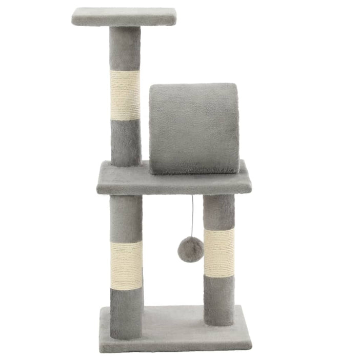 Albero per Gatti con Tiragraffi in Sisal 65 cm Grigio