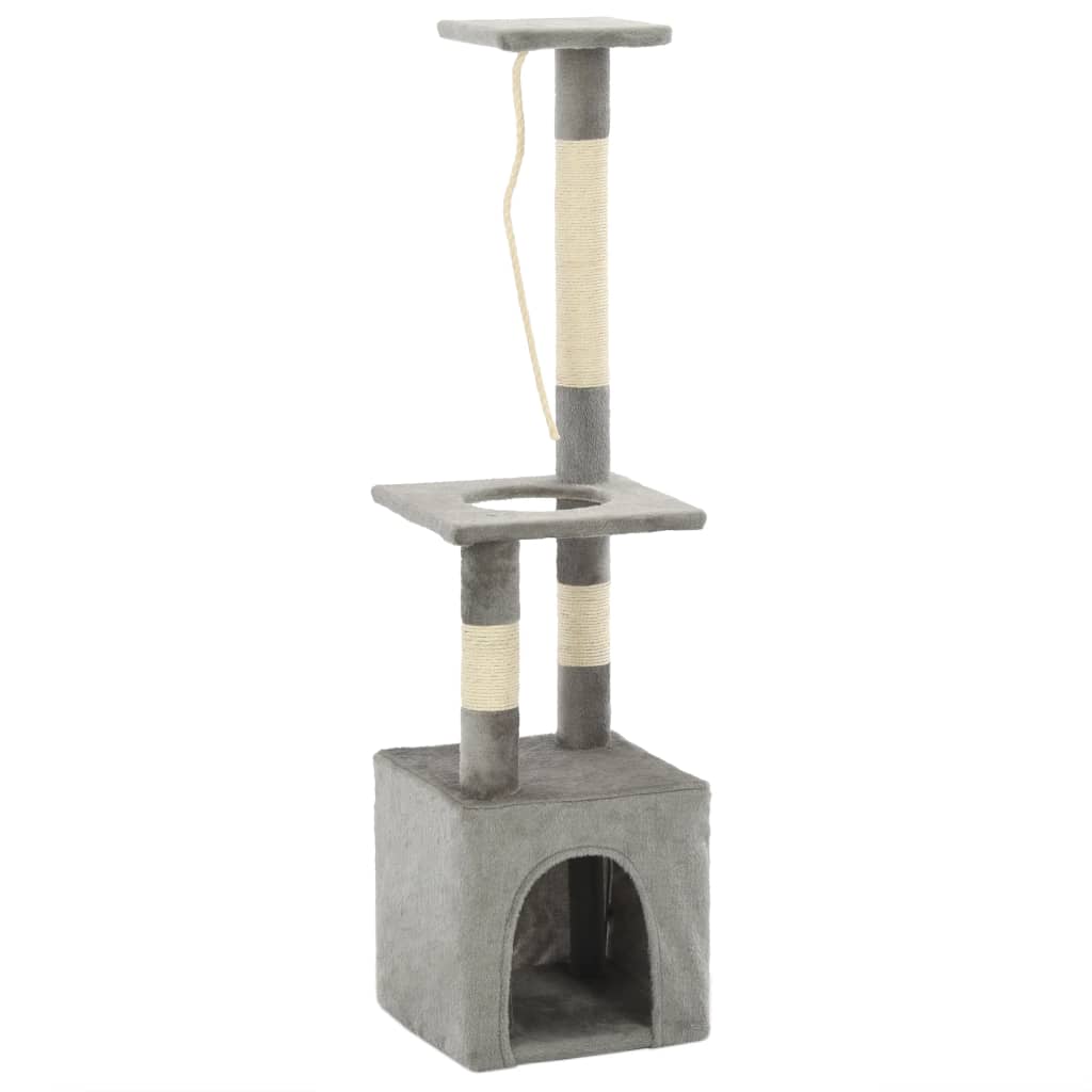 Albero per Gatti con Tiragraffi in Sisal 109 cm Grigio 170602