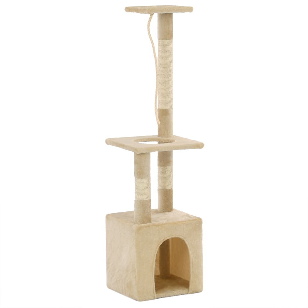 Albero per Gatti con Tiragraffi in Sisal 109 cm Beige cod mxl 13705