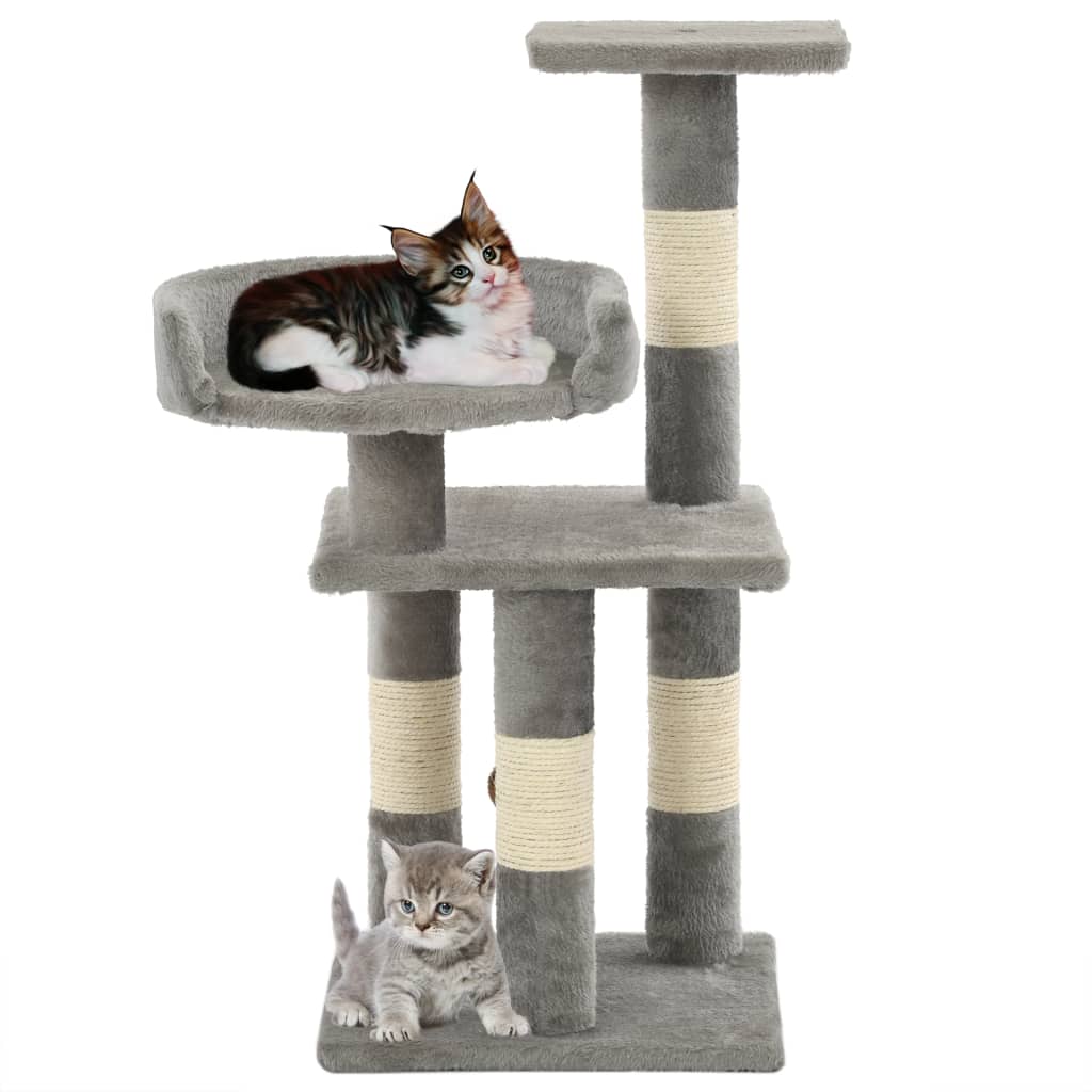 Albero per Gatti con Tiragraffi in Sisal 65 cm Grigio 170607