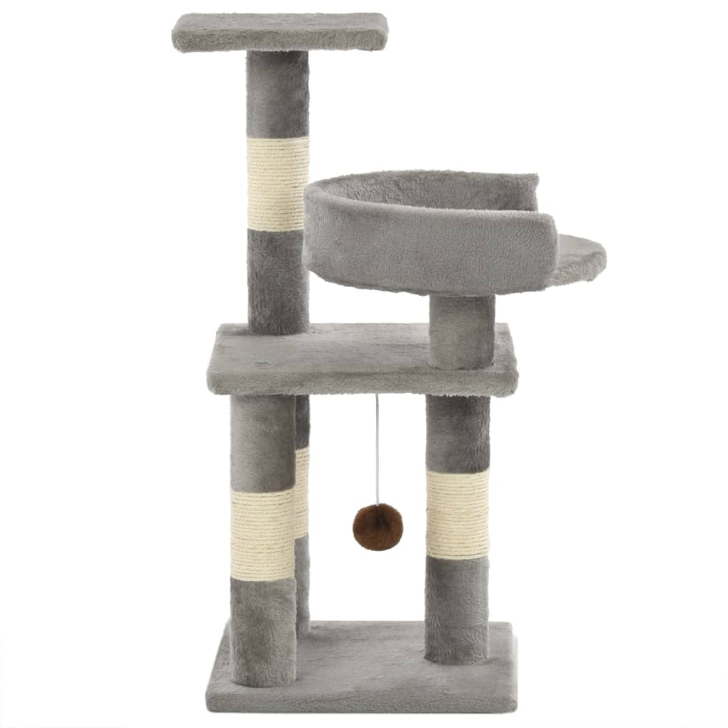 Albero per Gatti con Tiragraffi in Sisal 65 cm Grigio 170607