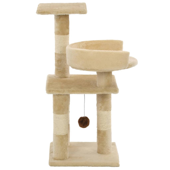 Albero per Gatti con Tiragraffi in Sisal 65 cm Beige cod mxl 15197