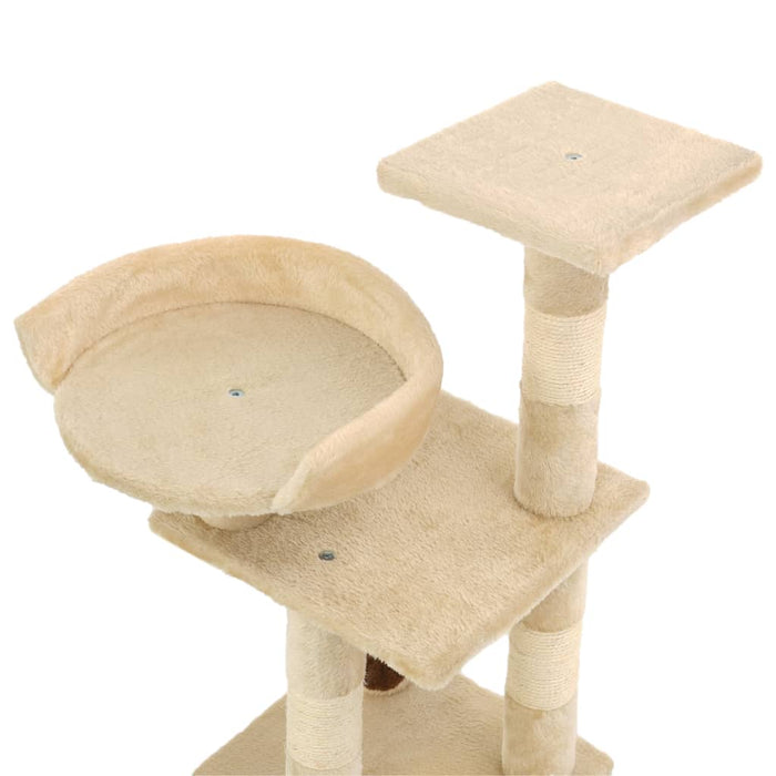 Albero per Gatti con Tiragraffi in Sisal 65 cm Beige cod mxl 15197