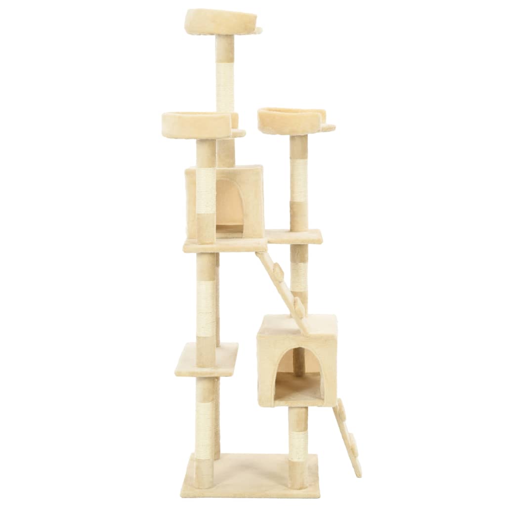 Albero per Gatti con Tiragraffi in Sisal 170 cm Beige 170614