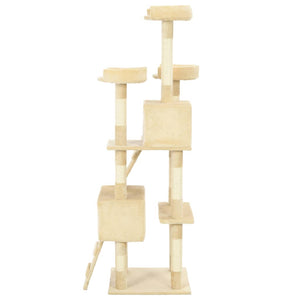 Albero per Gatti con Tiragraffi in Sisal 170 cm Beige 170614