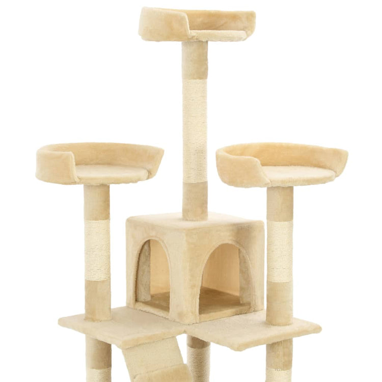 Albero per Gatti con Tiragraffi in Sisal 170 cm Beige cod mxl 8711