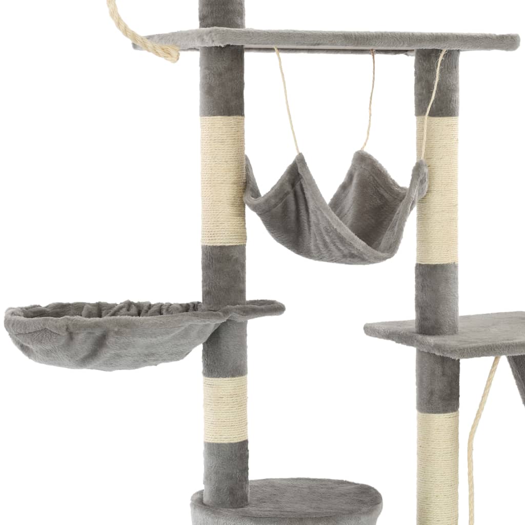 Albero per Gatti con Tiragraffi in Sisal 230-250 cm Grigio