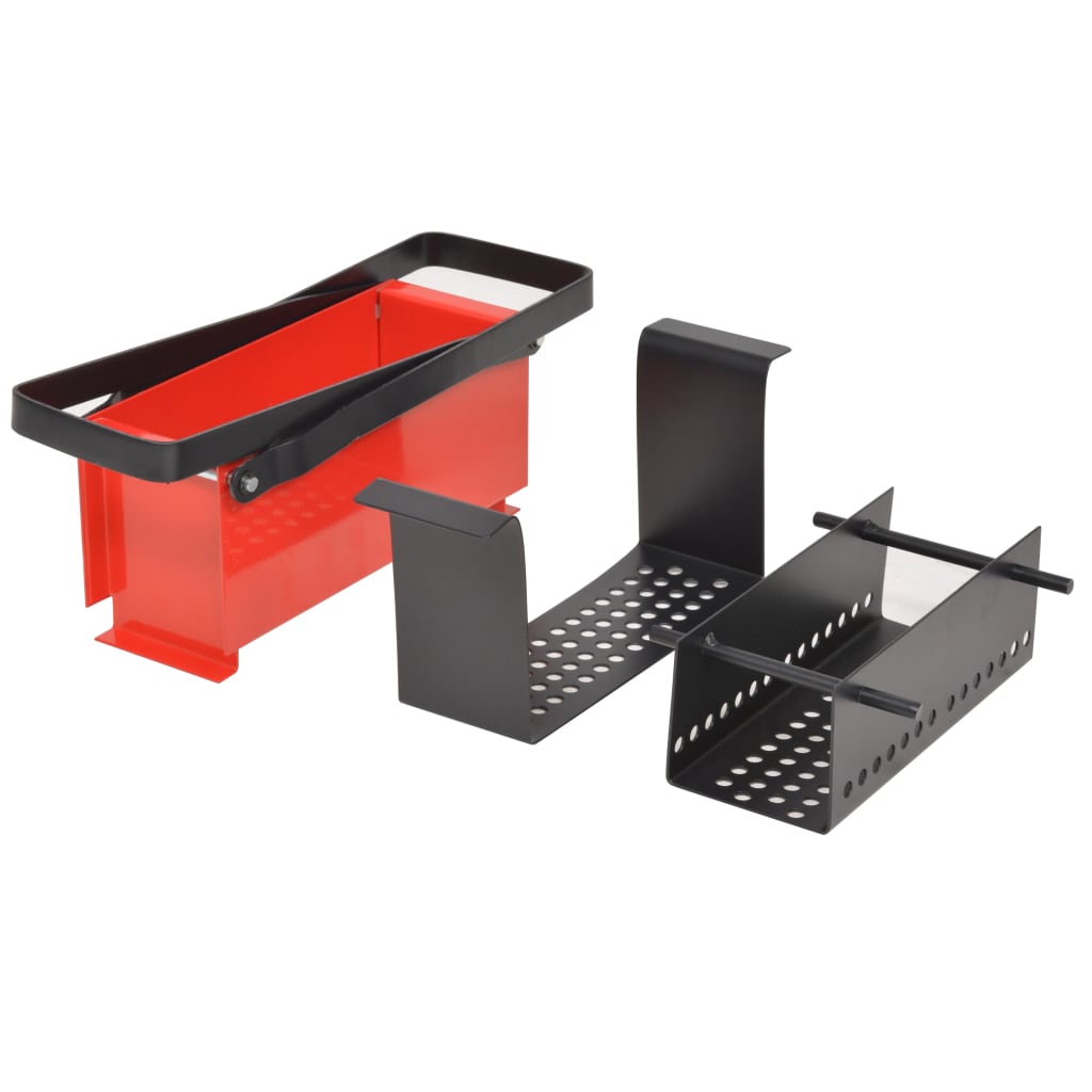 Compattatore di Carta in Acciaio 34x14x14 cm Nero e Rosso 142921