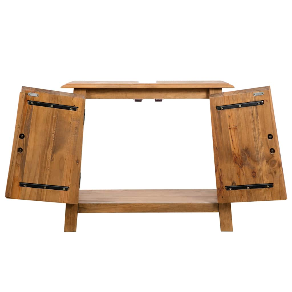 Vanità da Bagno in Legno Massello di Pino 70x32x63 cm 246035