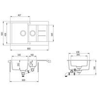 Lavello da Cucina in Granito Vasca Doppia Grigio  cod mxl 63488