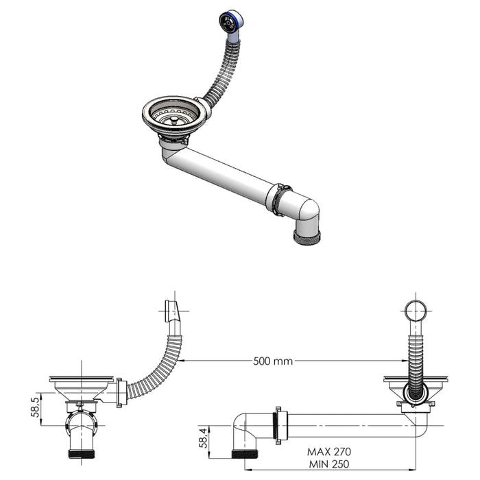 Lavello da Cucina in Granito Vasca Singola Grigio cod mxl 46419