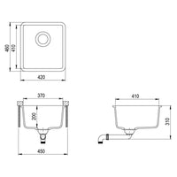 Lavello da Cucina in Granito Vasca Singola Grigio cod mxl 51402