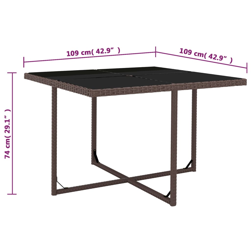 Set da Pranzo da Giardino 5 pz con Cuscini Polyrattan Marrone 43899