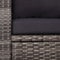 Set da Bistrot 3 pz con Cuscini in Polyrattan Grigio 43915