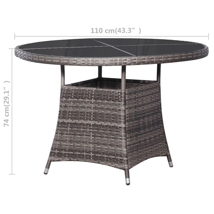 Tavolo da Giardino Grigio 110x74 cm in Polyrattan 43919