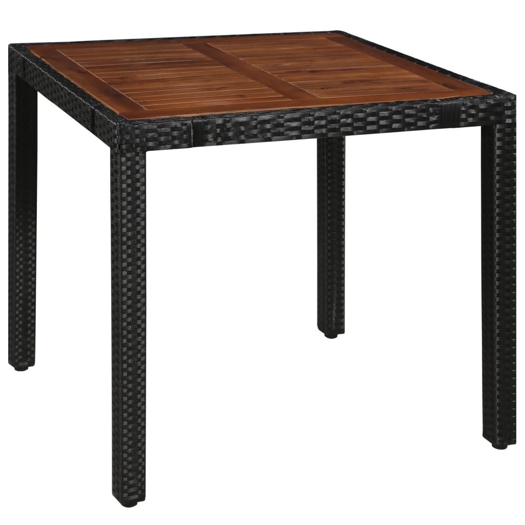 Set da Pranzo da Giardino 5 pz in Polyrattan e Acacia Nero 43934