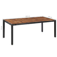 Set da Pranzo da Giardino 9 pz in Polyrattan e Acacia Nero cod mxl 41838