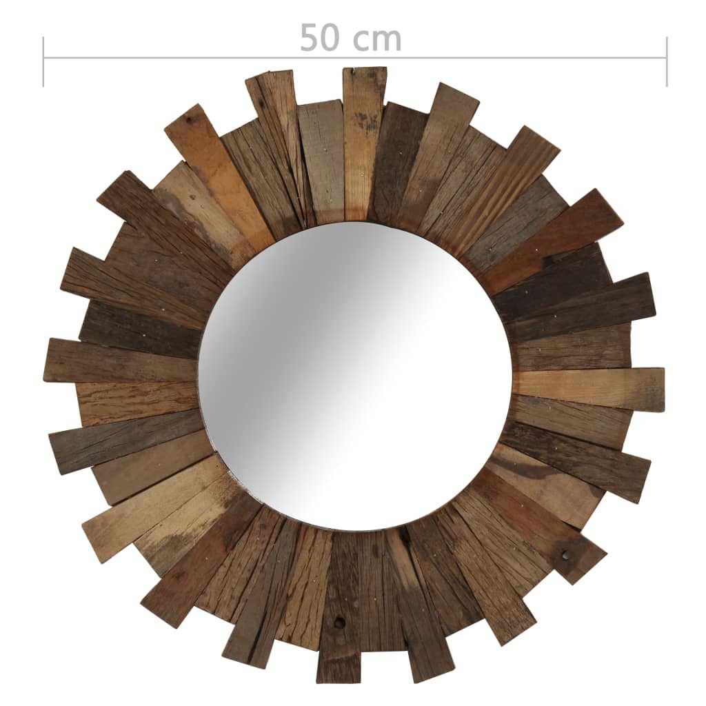 Specchio da Parete in Legno Massello di Recupero 50 cm 246310