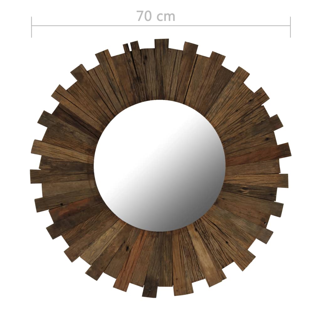 Specchio da Parete in Legno Massello di Recupero 70 cm 246311