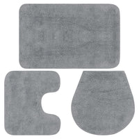 Set Tappetini per Bagno 3 pz in Tessuto Grigio 133222