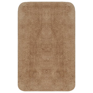 Set Tappetini per Bagno 3 pz in Tessuto Beige cod mxl 62662