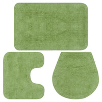 Set Tappetini per Bagno 3 pz in Tessuto Verde cod mxl 76718