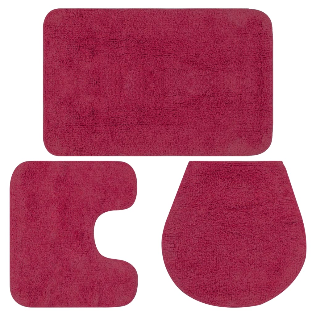 Set Tappetini per Bagno 3 pz in Tessuto Fucsia 133226