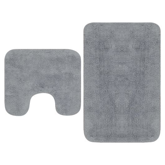 Set Tappetini per Bagno 2 pz in Tessuto Grigio 133230