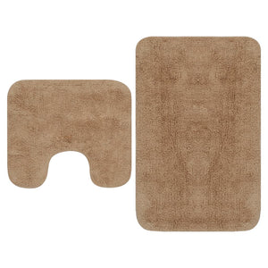 Set Tappetini per Bagno 2 pz in Tessuto Beige cod mxl 65305