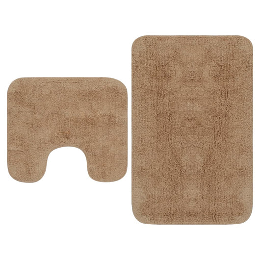 Set Tappetini per Bagno 2 pz in Tessuto Beige cod mxl 65305