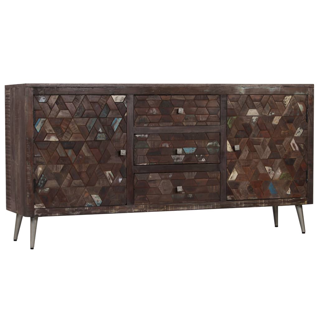 Credenza in Legno Massello di Recupero 160x40x80 cm 