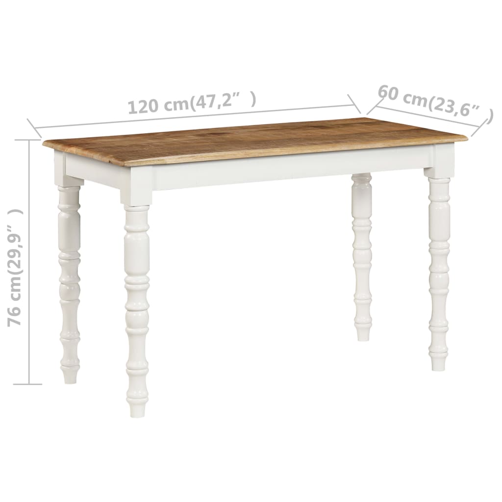 Tavolo da Pranzo 120x60x76 cm in Legno Massello di Mango 246271