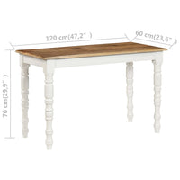 Tavolo da Pranzo 120x60x76 cm in Legno Massello di Mango  cod mxl 70099