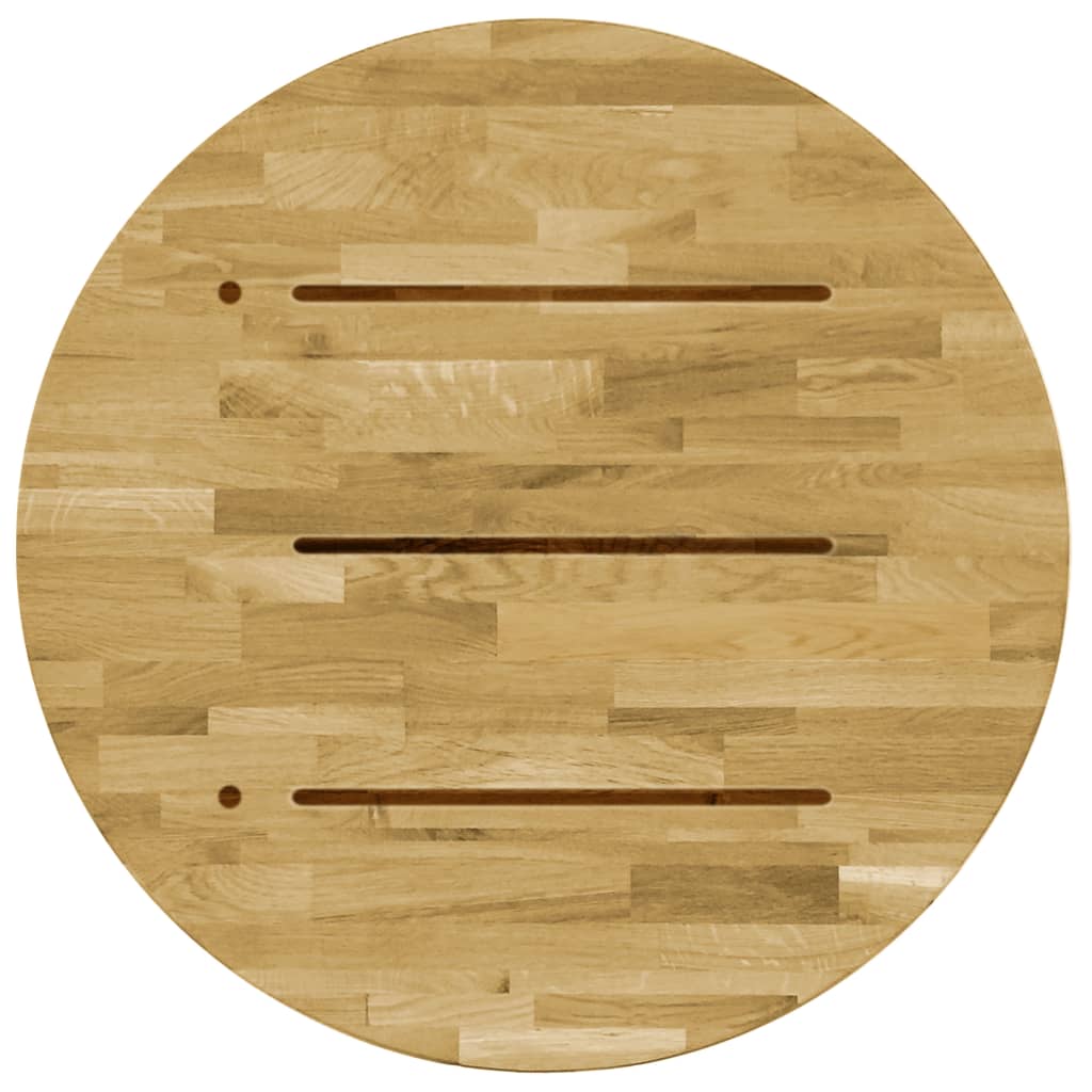 Piano del Tavolo Legno Massello di Rovere Circolare 23mm 500mm 245982