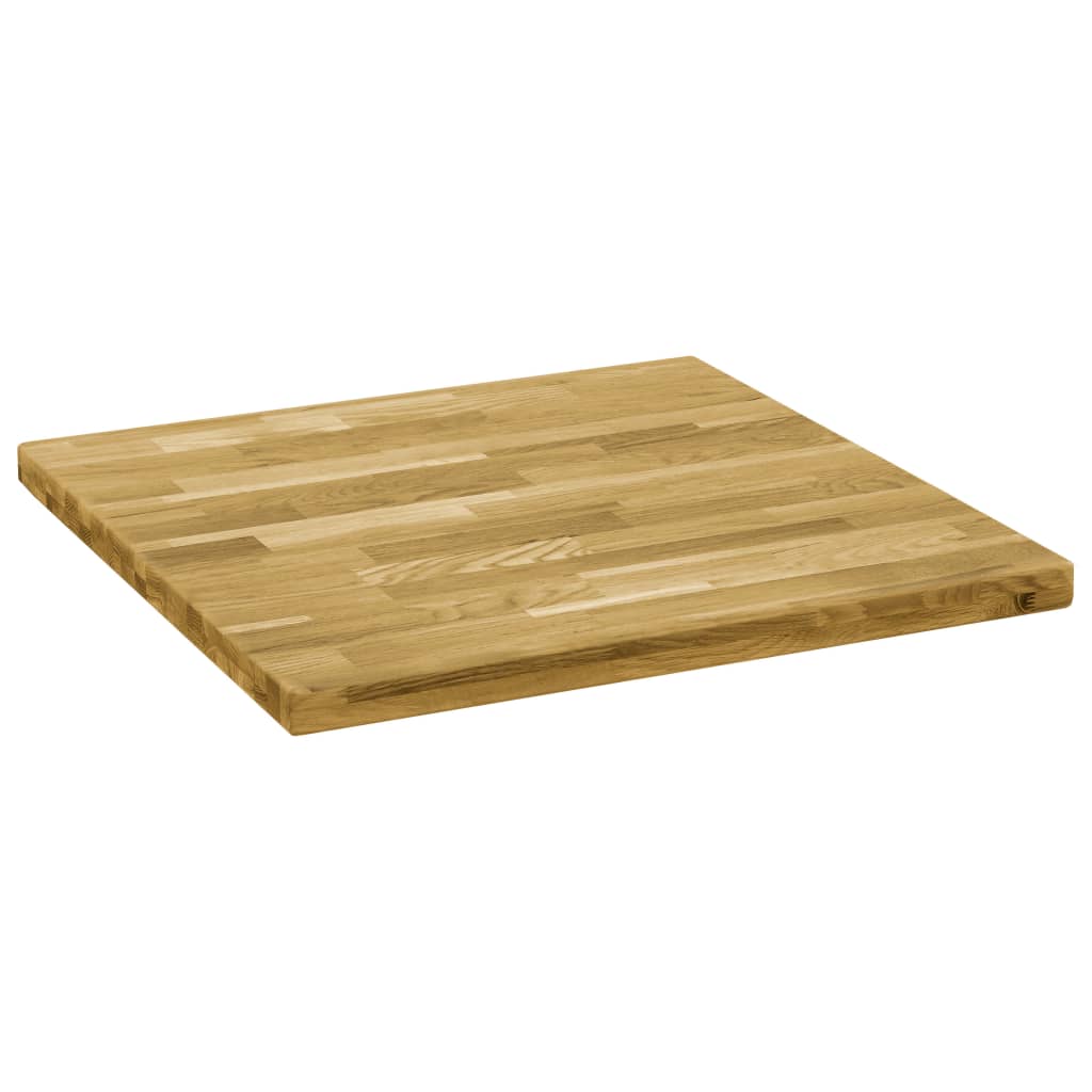 Piano del Tavolo Legno Massello di Rovere Quadrato 44mm 70x70cm 245998