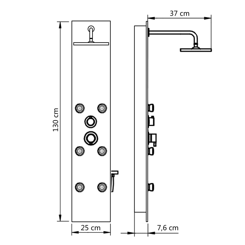 Pannello Doccia in Vetro 25x44,6x130 cm Bianco cod mxl 58344