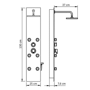 Pannello Doccia in Vetro 25x44,6x130 cm Bianco cod mxl 58344