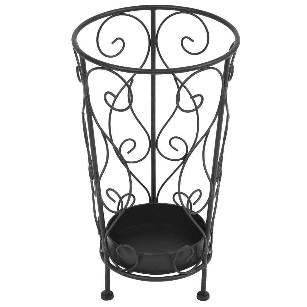 Portaombrelli Stile Vintage Metallo 26x46 cm Nero 245932