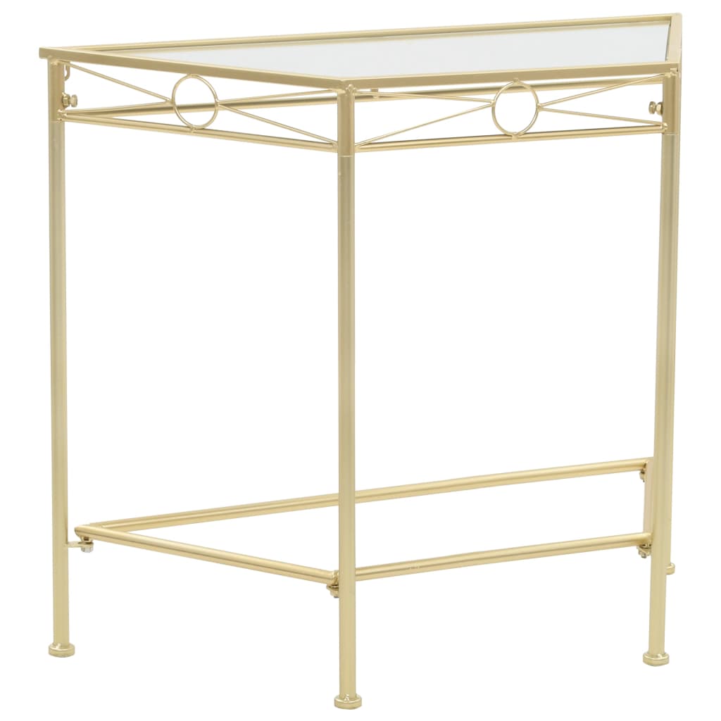 Tavolino Vintage in Metallo 87x34x73 cm Oro