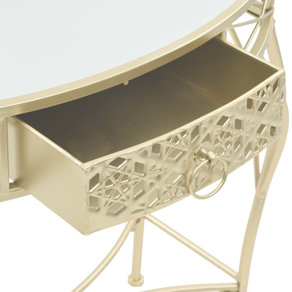 Tavolino Laterale in Stile Francese in Metallo 82x39x76 cm Oro 245936