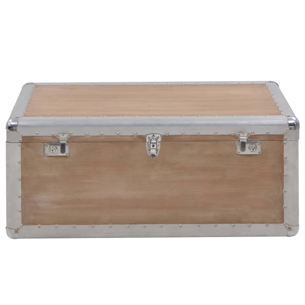 Baule Portaoggetti in Massello di Abete 91x52x40cm Marrone cod mxl 43914